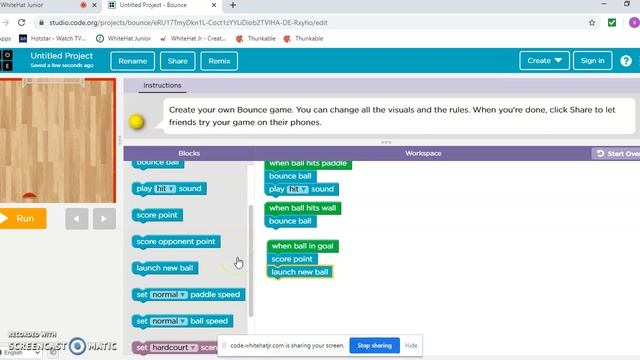 My first animated bounce ball game. смотреть онлайн