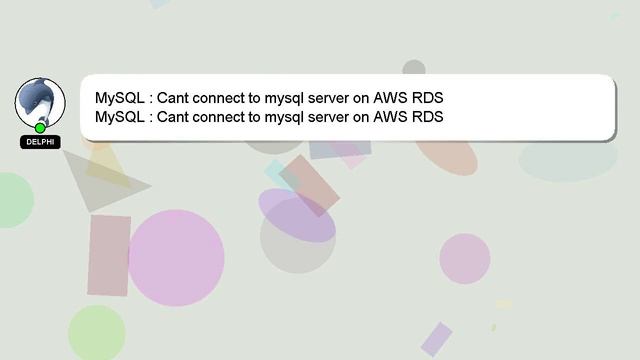 MySQL : Cant connect to mysql server on AWS RDS смотреть онлайн