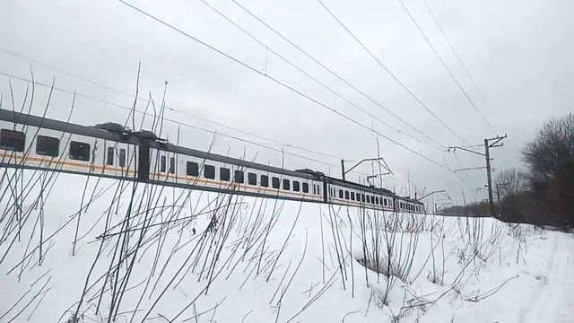 Ж/Д Курская-Рижское направление электропоезд ЭП2Д-0025 смотреть онлайн
