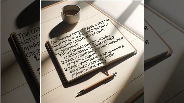 Три вопроса дня, которые могут помочь в саморефлексии и личностном росте #личностныйрост