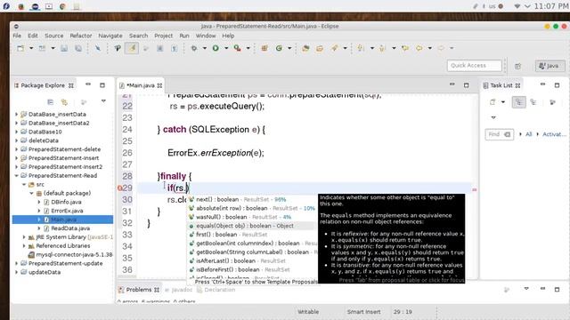 41 JAVA JDBC DataBases Prepared Statements read смотреть онлайн