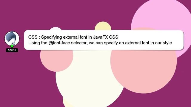 CSS : Specifying external font in JavaFX CSS смотреть онлайн