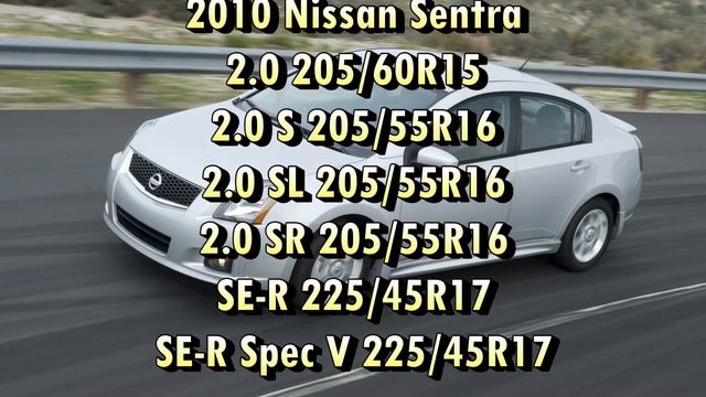Stock Original Tire Size for all NISSAN SENTRA 2000-2017 смотреть онлайн