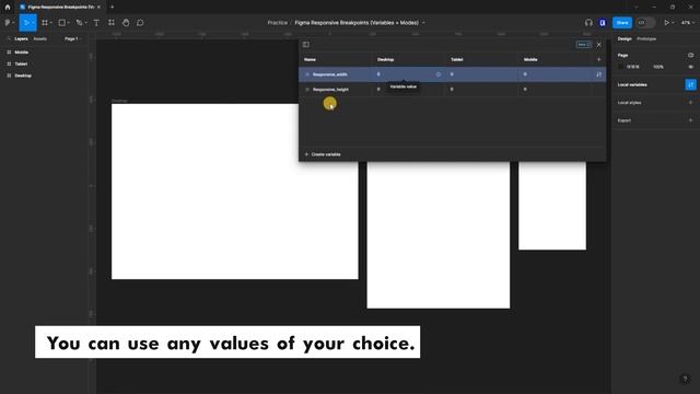 Mastering Figma: Harnessing Variables And Modes For Responsive Breakpoints #figmatutorial #variable