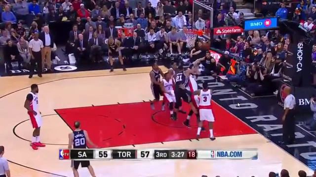 J.Valančiūnas block T.Duncan (2015.02.08) смотреть онлайн