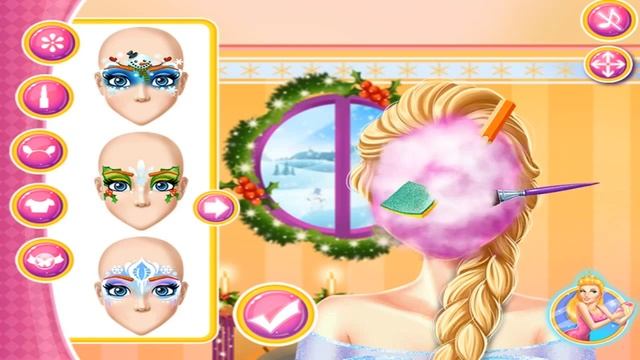 NEW мультики для девочек про принцесс—Детский новогодний макияж—Игры для детей/Christmas Face смотреть онлайн