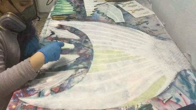 Процесс росписи хвоста русалки./ mermaid tail painting смотреть онлайн