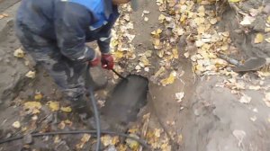 Гидродинамическая промывка, прочистка трубы в частном секторе