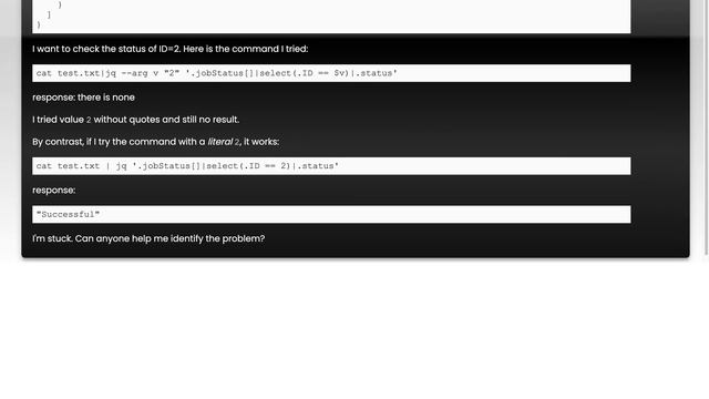 Numeric argument passed with jq --arg not matching data with == смотреть онлайн