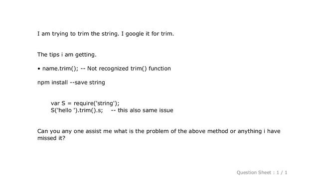 jQuery : How to trim the string using node.js? смотреть онлайн