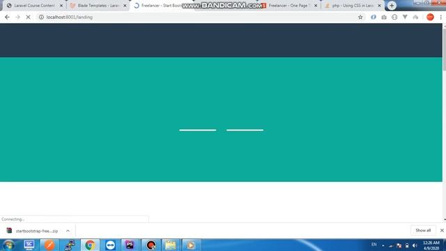 Laravel Complete Tutorial #023 - create Landing Page with laravel blade and bootstrap смотреть онлайн