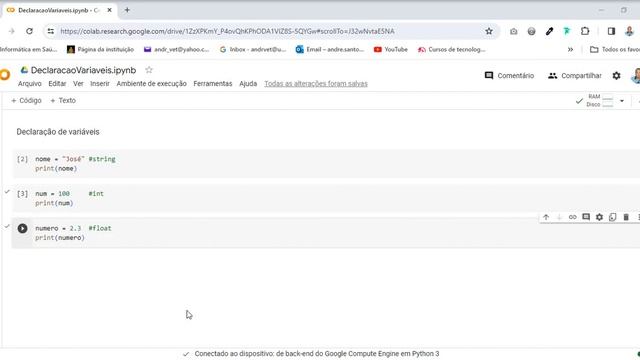 Declarando variáveis e escrevendo em tela. смотреть онлайн