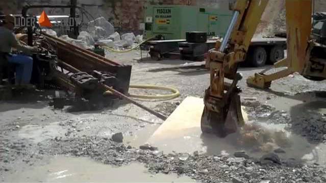 ГНБ в условиях скалистых пород (видео с объекта) смотреть онлайн