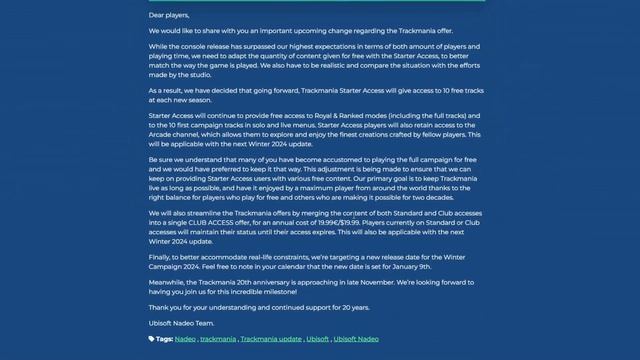 WHY IS TRACKMANIA CHANGING PRICING FOR 2024 смотреть онлайн