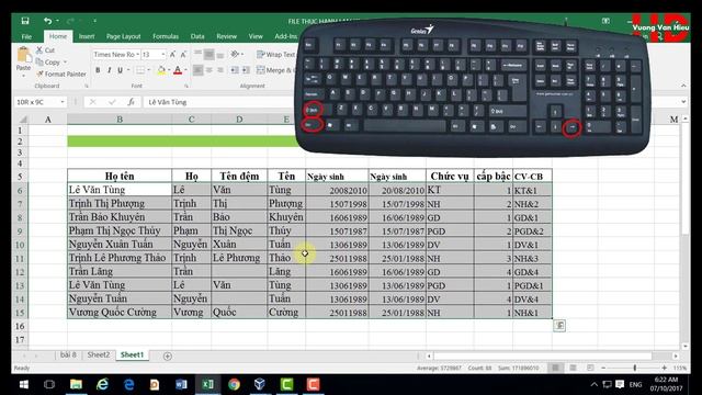 Thủ thuật excel: chọn nhanh VÙNG DỮ LIỆU bằng PHÍM TẮT trong EXCEL смотреть онлайн