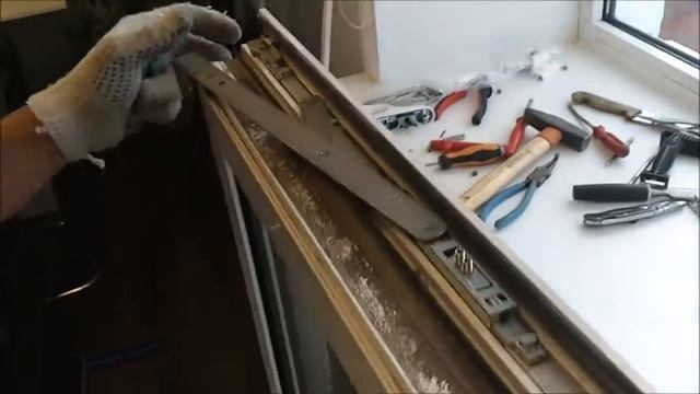 Установка поворотно откидной фурнитуры Stublina на алюминиевое окно смотреть онлайн