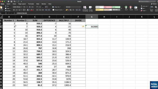 How to multiply numbers in MS Excel, LibreOffice Calc, Google Sheets? How to use PRODUCT formula? смотреть онлайн