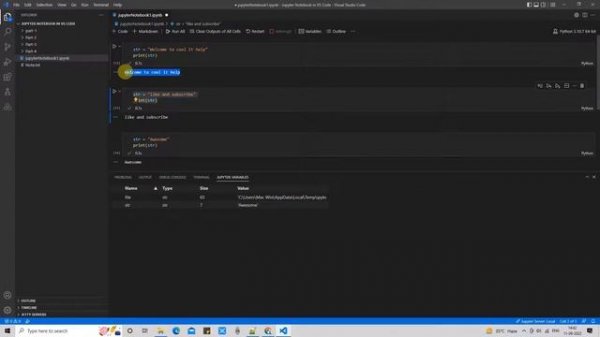Jupyter Notebook | Working with Code Cell in Visual Studio Code editor