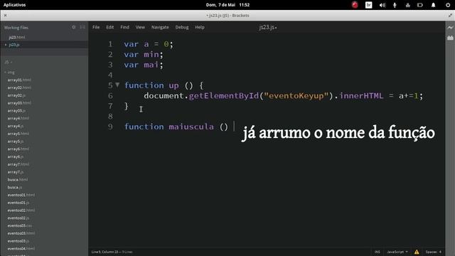 Evento onkeyup e métodos toLowerCase e toUpperCase em JS. Dica 23 смотреть онлайн