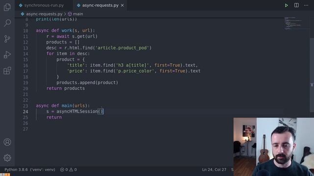 Slow Web Scraper? Try this with ASYNC and Requests-html смотреть онлайн