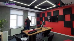 Монтаж акустических панелей из акустического поролона EchoFom «Brilliance»