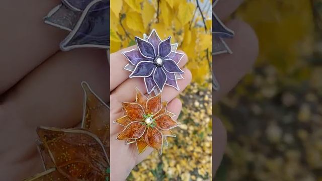 Заколка для волос "Золотая осень"#'DIY#эпоксидка#смола#заколки#брошь#своими руками#красота#ручная смотреть онлайн