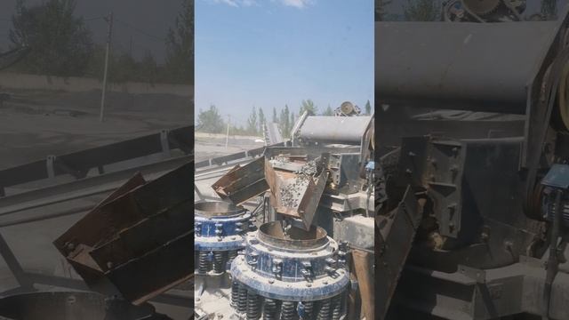 Переработка щебня дробилкой КСД-600 на мелкие фракции. смотреть онлайн