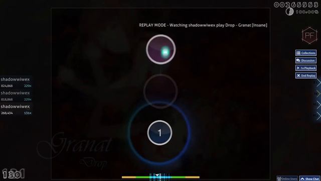 OSU! Granat - Drop [insane] SS FC 100% смотреть онлайн