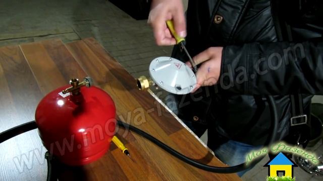 Установка редуктора на газовый баллон