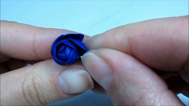 Голубые ранункулюсы из полимерной глины, мк