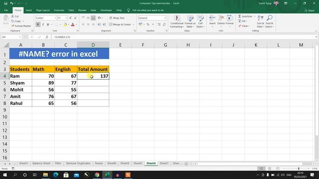#name error in excel | How To Fix Excel Formula Errors #NAME? | Computer Tips смотреть онлайн