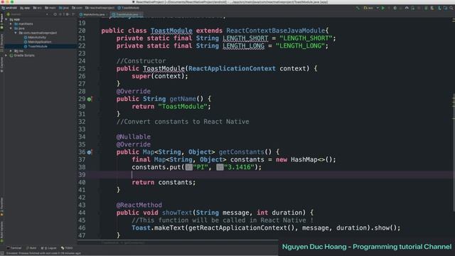 Lession 75 NativeModules#6 React Native calls Toast object, constants and function in Android смотреть онлайн