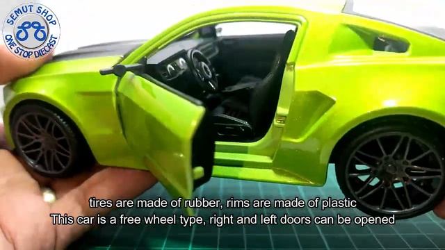 Maisto 1:24 2014 Ford Mustang Street Racer Metalic Green Miniatur Mobil Ford Mustang Unboxing смотреть онлайн