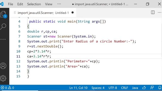 Core Java Practical | Q1 c ?✔ | print the area and perimeter of a circle | sybscit Practical Manual смотреть онлайн
