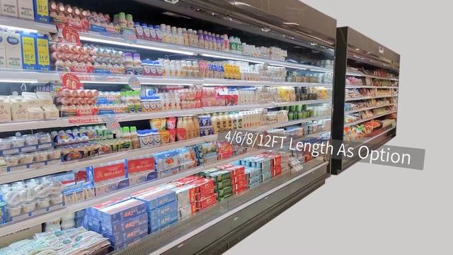 R404a Open Front Display Fridge For Vegetable Dairy And Beverage смотреть онлайн