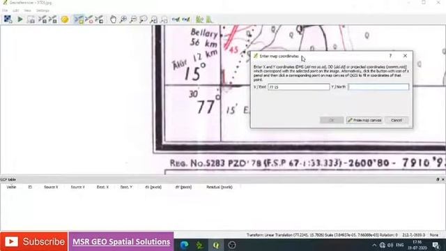 Georeferencing a map using QGIS смотреть онлайн