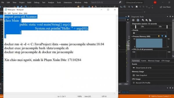 Demo Csharp Java Container