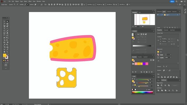 HOW TO DRAW A 3D CHEESE IN ADOBE ILLUSTRATOR смотреть онлайн