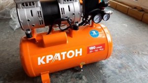 Компрессор безмасляный Кратон AC-180-24-OFS, 24 л, 1 кВт.  Обзор.  Распаковка.