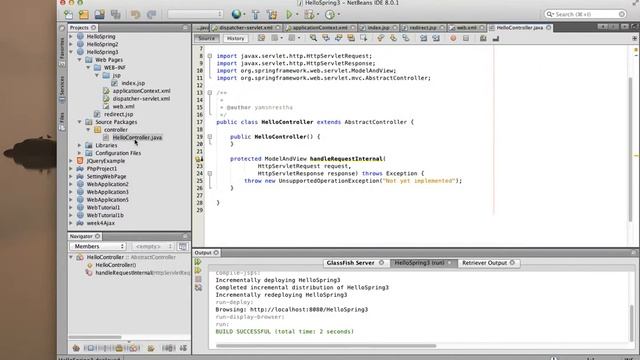 Beginners Spring 3.2.7 MVC and NetBean 8.0.1 for mac, Tutorial 1 смотреть онлайн