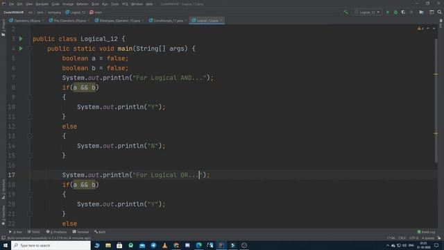 Logical Operators and Conditionals in JAVA смотреть онлайн