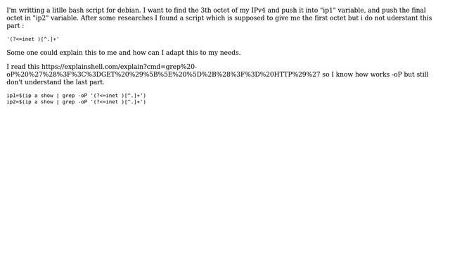 Unix & Linux: Understanding grep -oP .... In a script смотреть онлайн