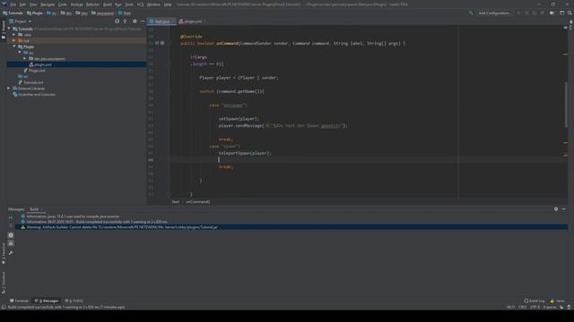 Minecraft Spigot Plugin Coding SetSpawn/Spawn Command (Speedcoding) (2020) (for Advanced Coder)