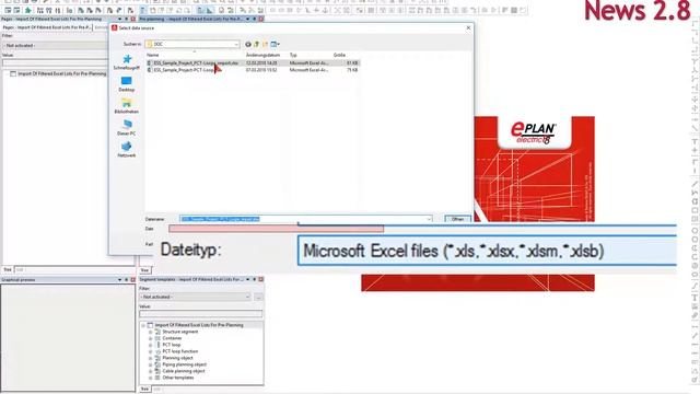 EPLAN Preplanning, Version 2.8: Import of filtered Excel lists смотреть онлайн
