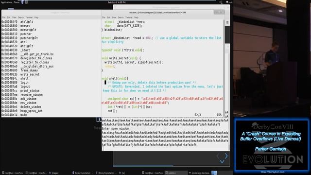 Track 2 12 A Crash Course in Exploiting Buffer Overflows Live Demos Parker Garrison смотреть онлайн