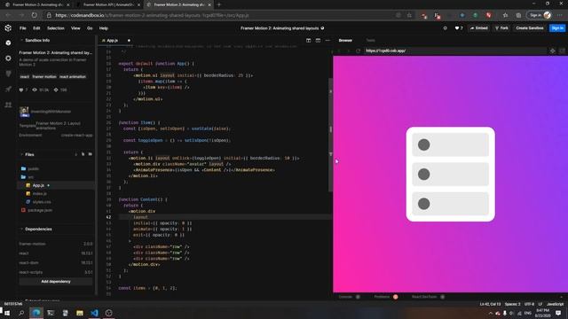 Framer Motion - Understanding AnimateSharedLayout Component смотреть онлайн