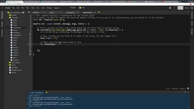 Discord Bot Tutorial: Message Leaderboards [ep. 10] смотреть онлайн