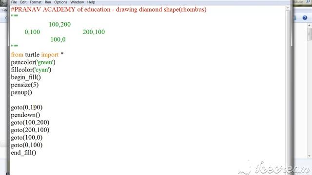 Drawing rhombus - Python turtle - Graphics смотреть онлайн