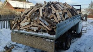 Привезли дрова на газели самосвале 2. Зимняя доставка на дом.