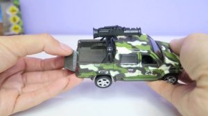 Инерционная металлическая машинка  "Военный УАЗ Pickup с пулеметом", ТМ "Технопарк"